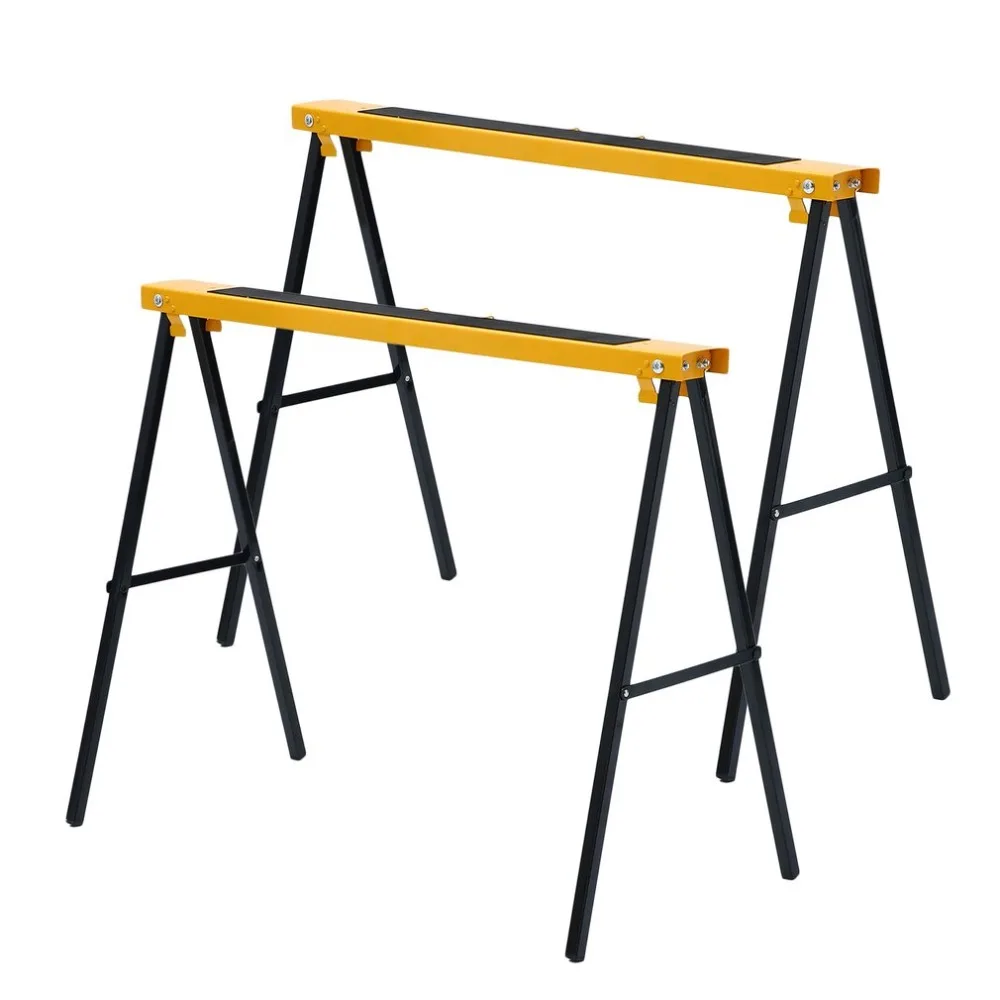 

(ShipFrom DE) SL-T001 2 Pack Heavy Duty Telescopic Workbench Durable Folding Saw Horse Portable Height Adjustable Steel Sawhorse