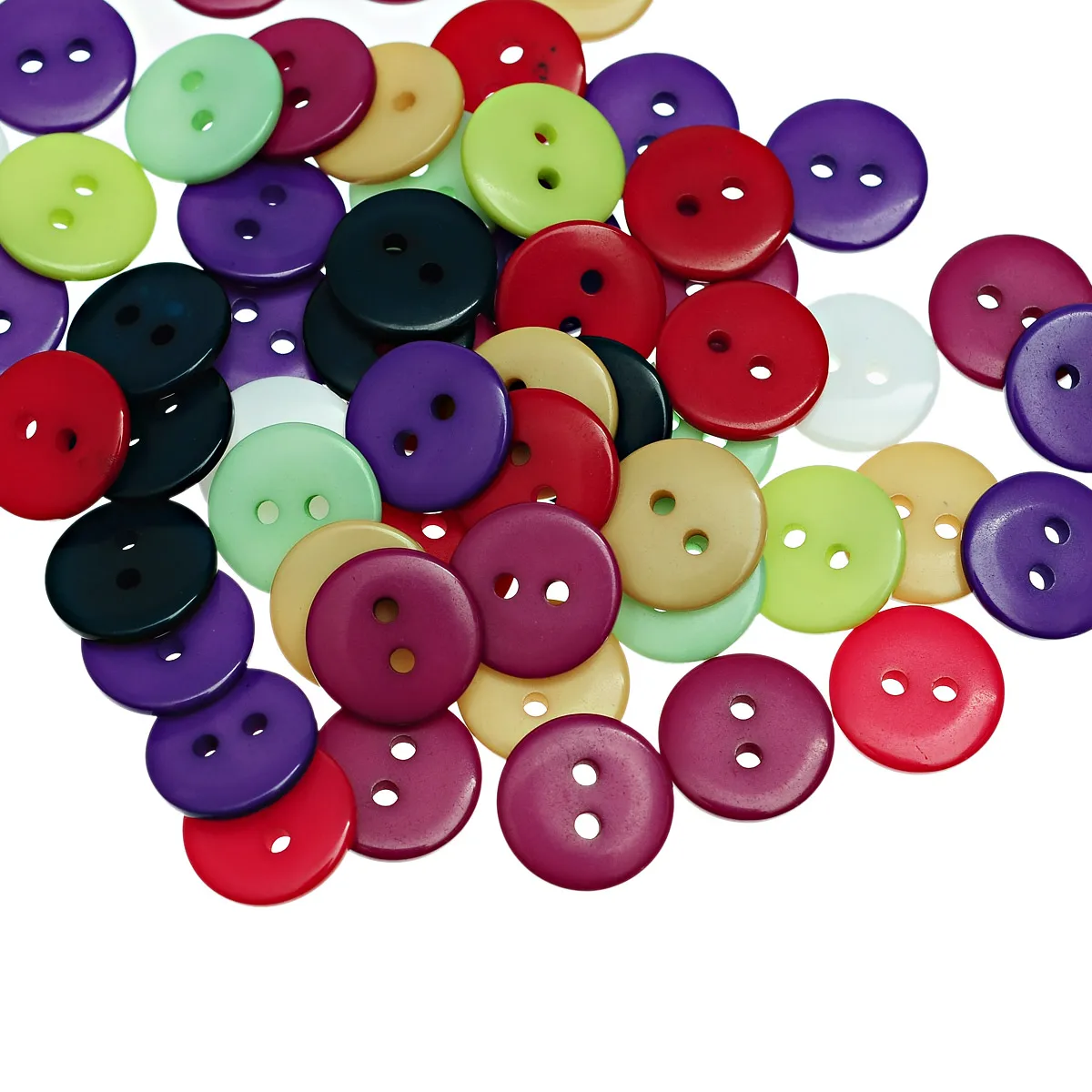 Resin Sewing Buttons Scrapbooking Round 2 Holes Mixed 12.5mm( 4/8&quot) 200PCs new | Дом и сад