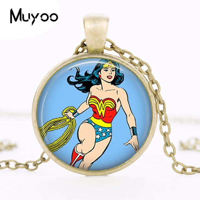 2017 new hot Wonder Woman Jewelry Wearable Art Pendant Charm Comic Fandom Accessories Best Friend HZ1 1