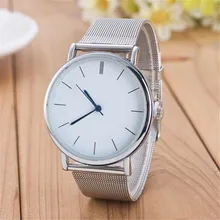 2017 New classical Cheap amazing hot practical wonderful beautiful Women Ladies Silver Stainless Steel Mesh Band Wrist Watch