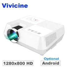Vivicine 720P HD Projector, Optional Android WIFI Bluetooth HDMI USB PC Mini LED Proyector Handheld Movie Beamer for Video games