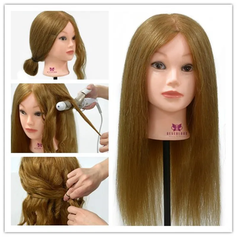 18'' 27 Hairdressing Style Training Head Salon Hair Design Practice