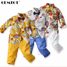 GEMTOT/Детский костюм спортивный костюм для мальчиков на весну и осень рубашка с длинными рукавами и круглым вырезом камуфляжные штаны комплект из 2 предметов