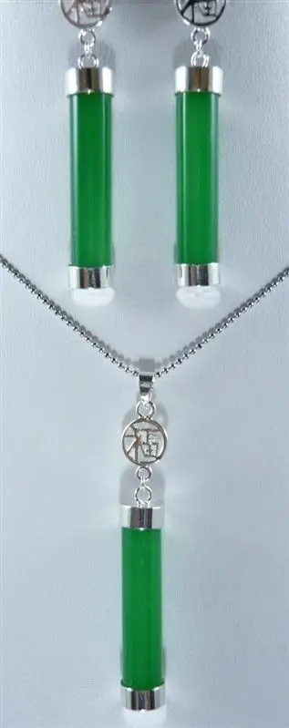 

HOT SELL - Fashion 2 Choices Green/Purple Jade Dangle Earrings Pendant Jewelry Set AAA style 100% Natural jade Noble Fine -Top