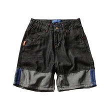 Летние шорты для мужчин Хлопковые джинсы короткие мужчины шить ковбой плюс размер мужской жир свободные большие размеры повседневные шорты