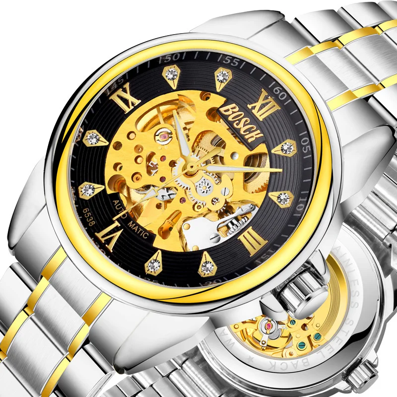 

Mechanical Watch Men's Watch Steel Strip Fully Automatic Hollow-out Waterproof Watch Business Leisure Gift