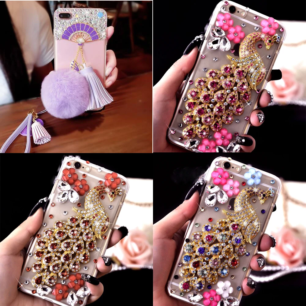 

Case Cover For iPhone 6/6S,Cute DIY Classic Colorful Luxury Crystal Rhinestone Fashion Soft Protective TPU+PC Acrylic Phone Case