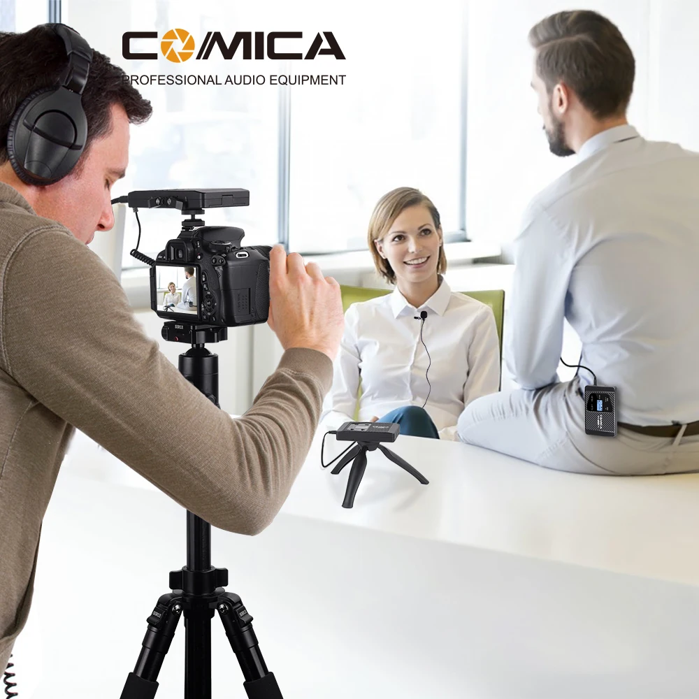 COMICA CVM-WS60 комбинированный микрофон UHF с двойным передатчиком гибкий мини-беспроводной микрофон для смартфонов