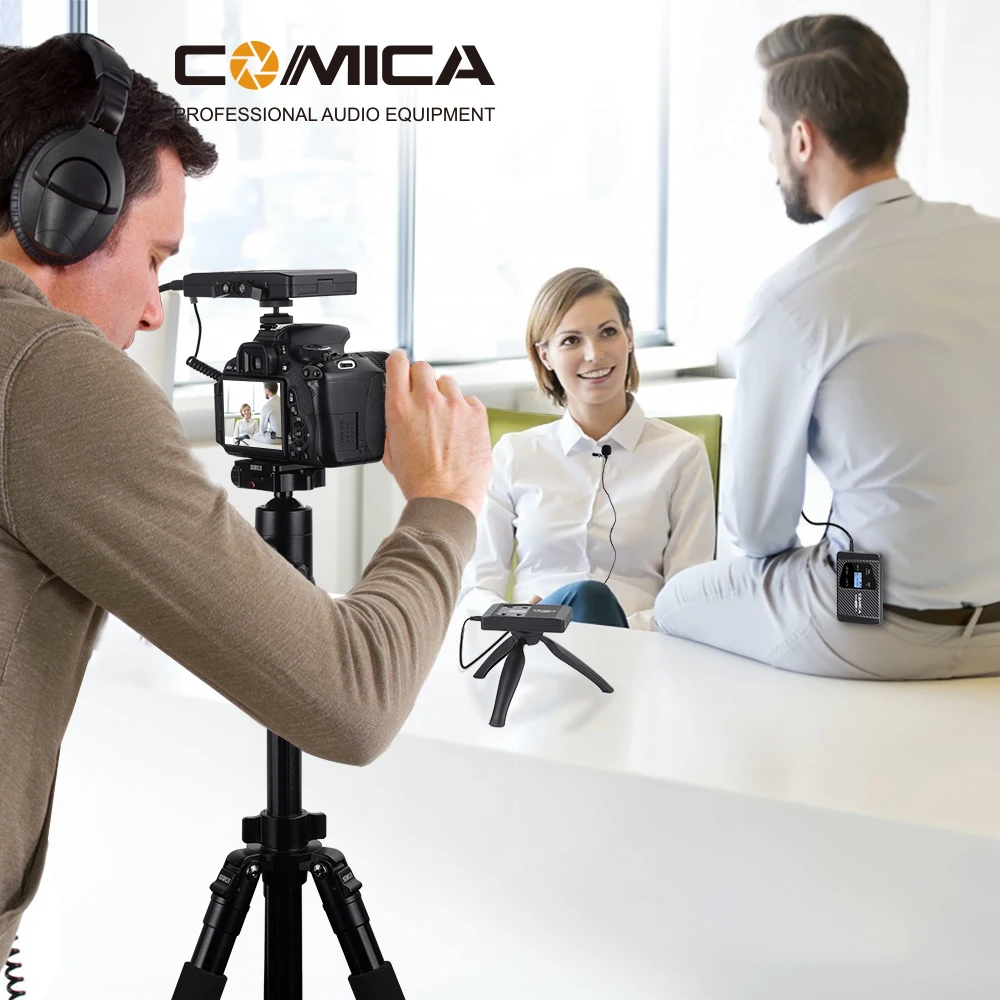 COMICA CVM WS60 комбо микрофон UHF с двойным передатчиком гибкий мини беспроводной для
