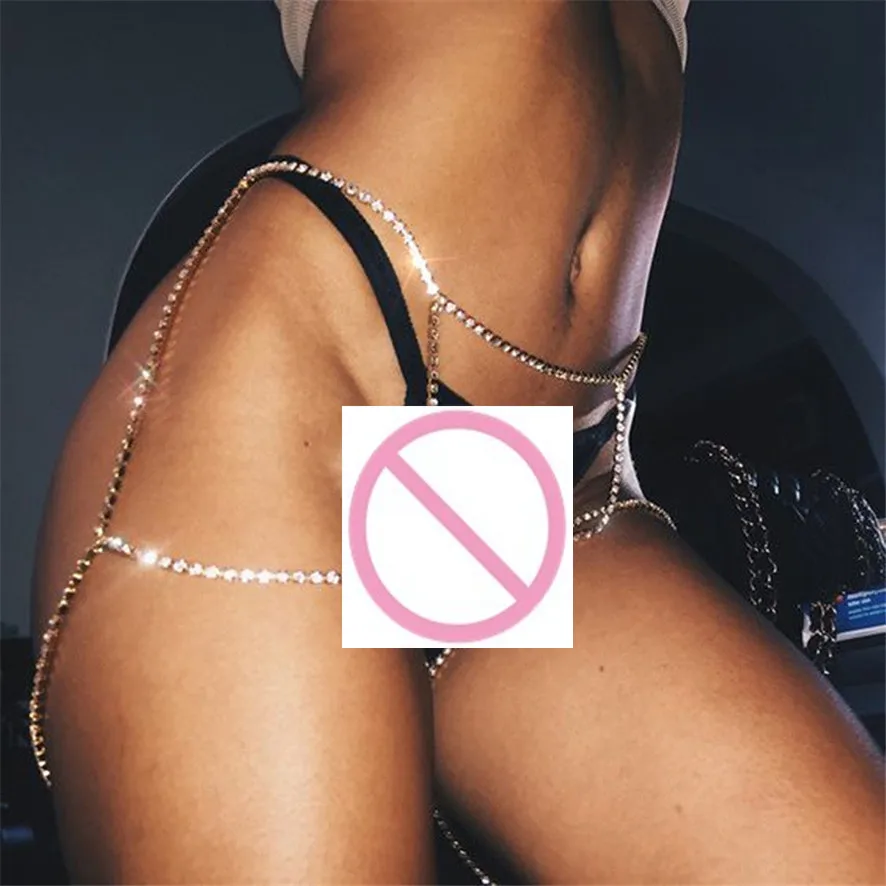 

Best Price Shiny Women Body Jewelry Crystal Rhinestone Leg Thigh Chain Sexy Body Chain