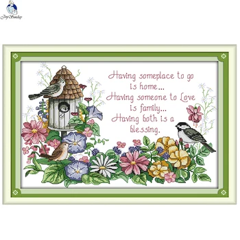 

JoySunday cross stitch kits needlework set Birds'love nest 2 animal pattern 14CT 11CT cotton painting gift art factory wholesale