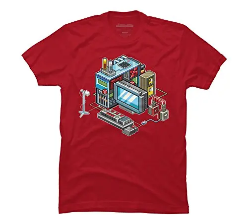 8bit computer Men's Graphic T Shirt Design By Humans-in T