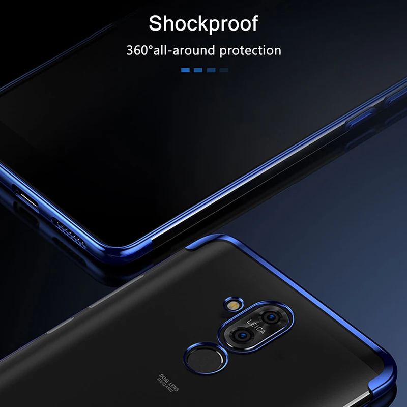 Мягкий чехол для телефона Huawei Mate 10Pro с прозрачным покрытием тонкий мягкий