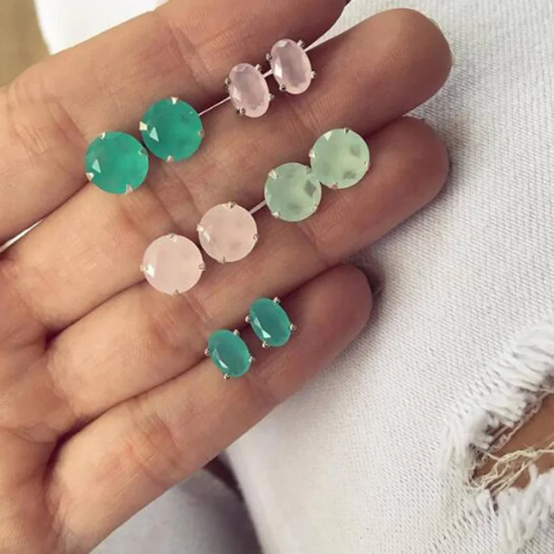 

XIYANIKE 5 Pairs/ Set Bohemian Stud Earrings Set Boucle D'oreille Fashion Colorful Crystal Earrings for Women Brincos New E1197