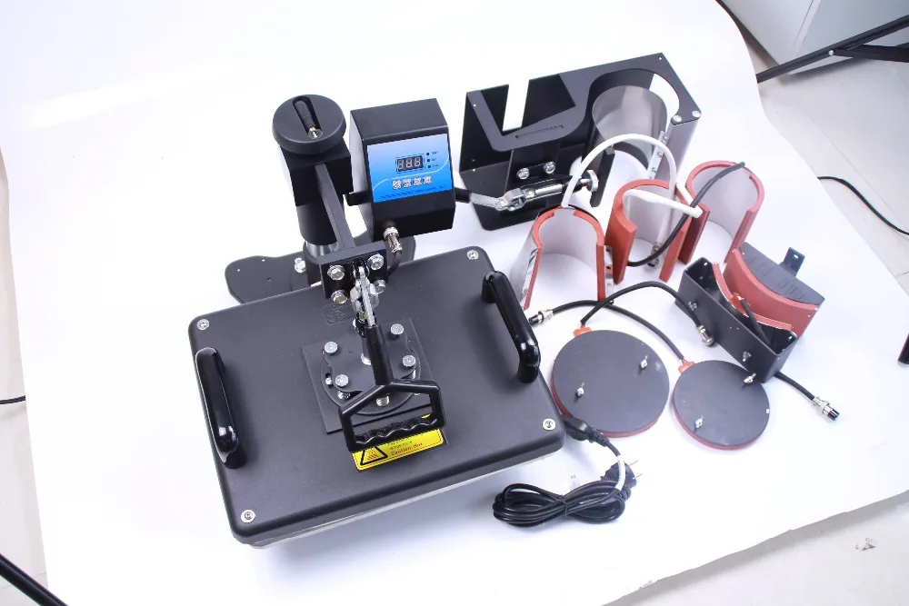 Free shipping printing machine 7 in 1 combo heat transfer machine for mug T shirt cap
