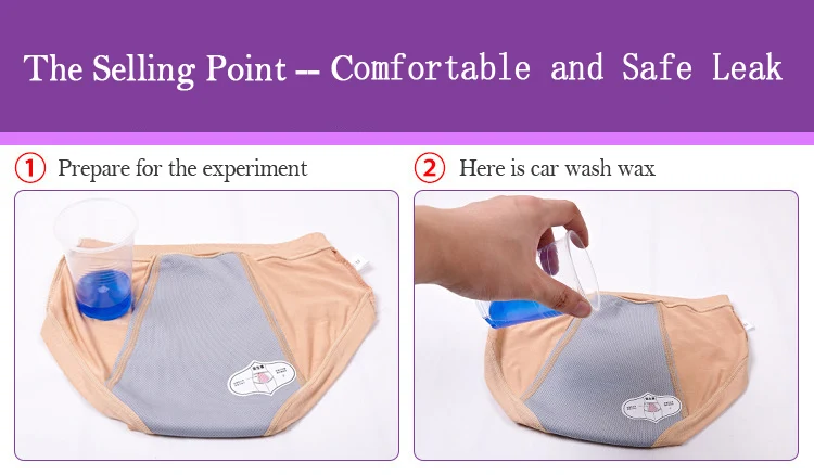 Women's Menstrual Sanitary Period Leak Proof Modal Seamless Panties Underwear Women's Modal Cotton Briefs Bragas Mujer Calcinha  01