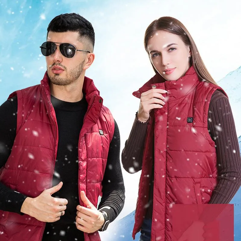 

New Winter USB Heated Vest Jacket Electric Heating Vest Thermal Waistcoat Clothing For Women Men Outdoor Hiking Climbing Cycling