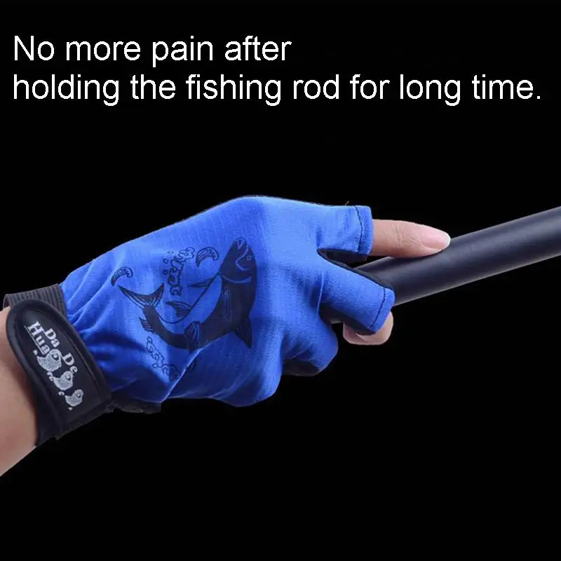 

1 Pair Fishing Gloves Anti-slide, Hand No More Pain Long Time Holding Fishing Rod, Sunscreen Protecting Skin Colour