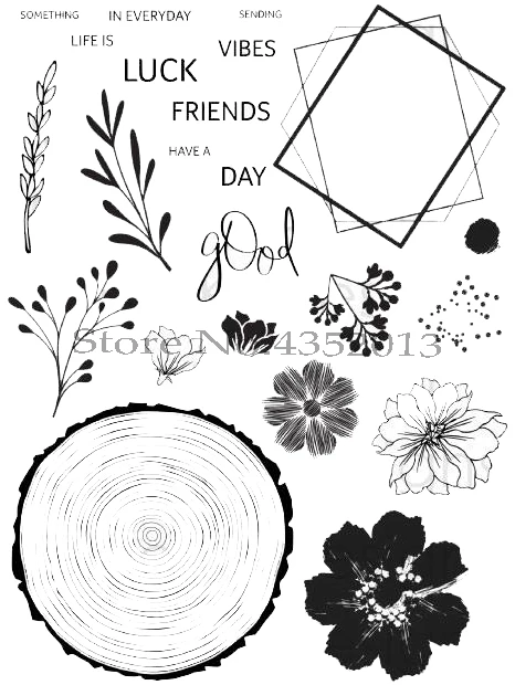 

Wood pile flower Transparent Clear Silicone Stamp/Seal for DIY scrapbooking/photo album Decorative clear stamp A224