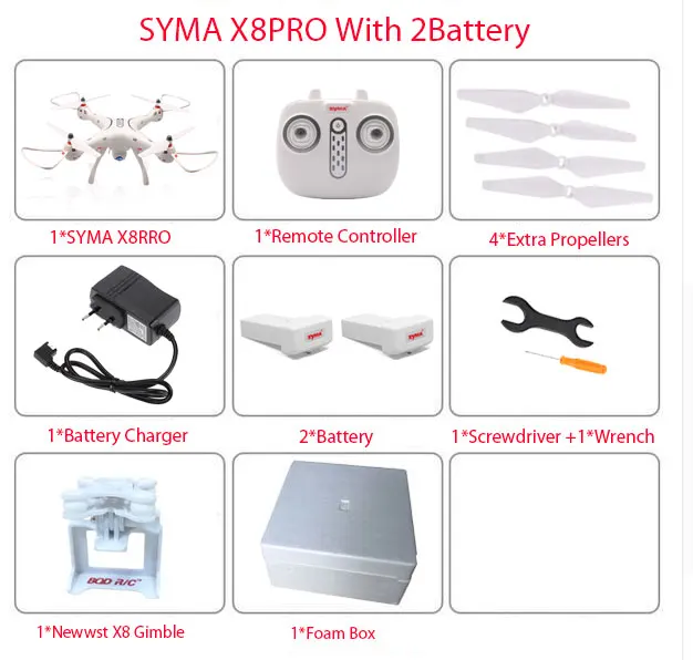 Новейший SYMA X8PRO gps Дрон RC Квадрокоптер с Wifi камерой FPV Профессиональный Квадрокоптер X8 Pro RC вертолет может добавить 4K камеру - Цвет: X8Pro 2 Battery