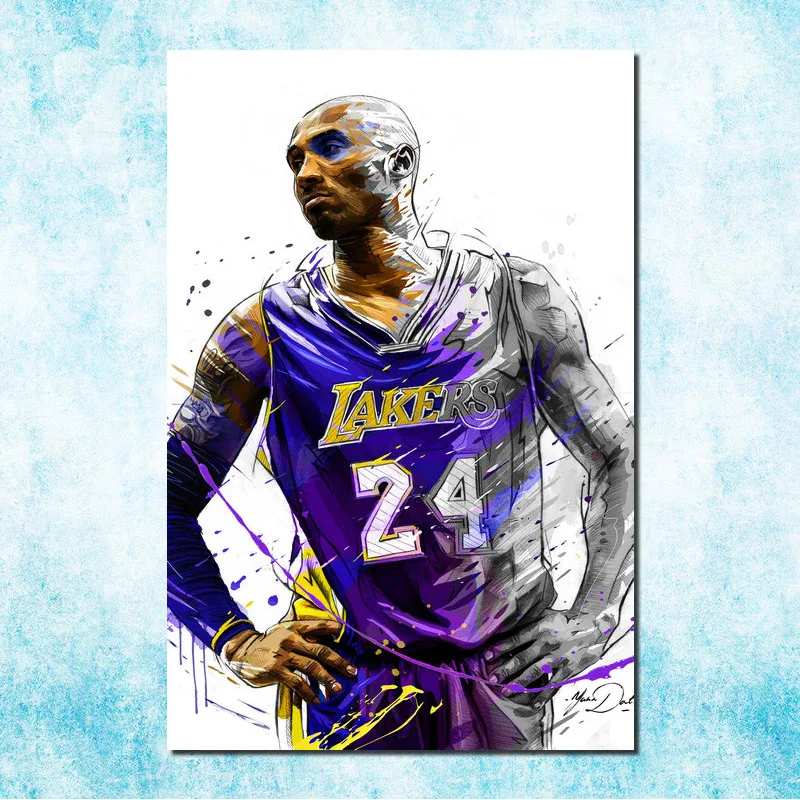 

Kobe Bryant No.24 Basketball Star Art Silk Canvas Poster 13x20 32x48 inches MVP Picture For Room Decor (more)-1