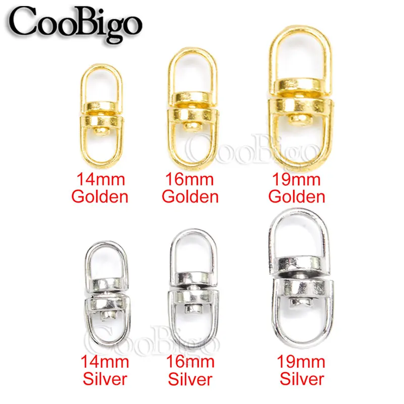 

100pcs Silver Metal Swivel Hook Clasp Key Chain Keyrings Connectors For Lanyards Paracord Handbag Bag Parts Size 14/16/19mm Pick