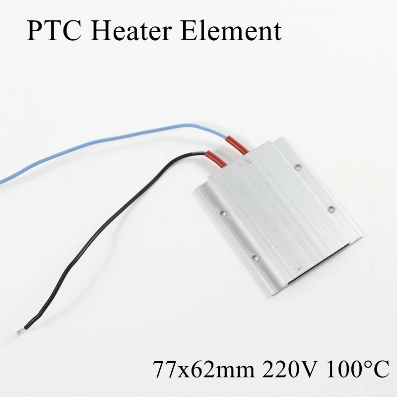 77x62 мм 220 В 100 градусов Цельсия алюминий PTC нагревательный элемент постоянный термостат термистор воздушный Датчик нагрева с оболочкой 77*62 мм