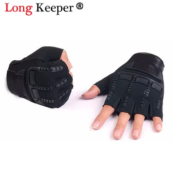 

5-13 Years old Kids Tactical Fingerless Gloves Military Armed Anti-Skid Rubber Knuckle Black Half Finger Boys Children Gloves