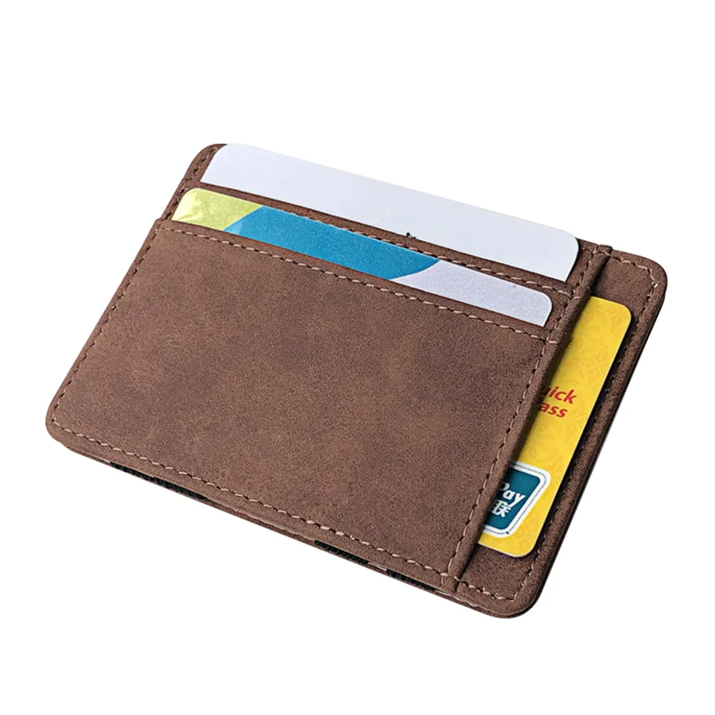 

Men Wallet Small Size Magic Band Solid Color Card Holder Coin Purse LT88