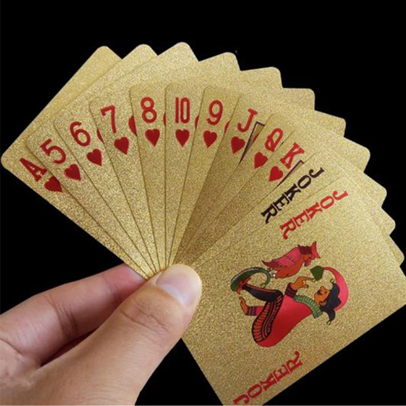 New 1pcs/Set Golden Poker Playing Cards Plastic Magic Playing Cards