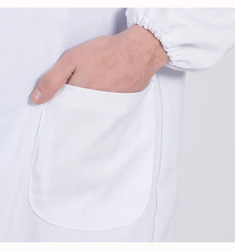 Men Women Work Cothing White-coat Laboratory Working clothes Long Style Lab Coats Workshop Dust-proof Protective Clothing (10)