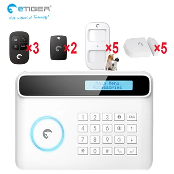 

etiger luxury S4 wireless pstn/gsm double netwaork security alarm system home security alarm system LCD display security kit