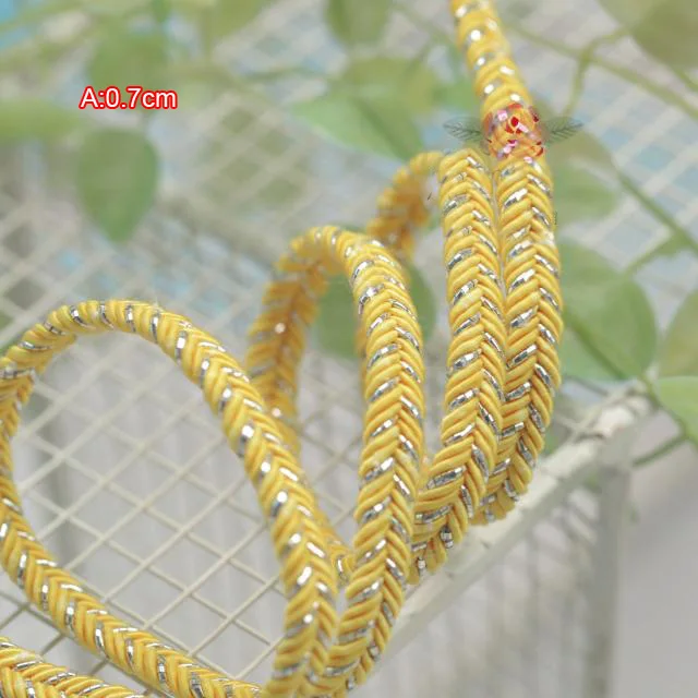 

15 meter/lot 0.7cm 0.27" width shinny yellow braid tapes lace trim ribbon C31W1160P0122O