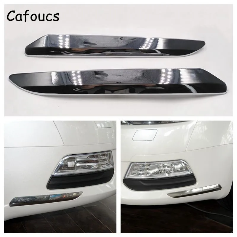 Cafoucs для Citroen C5 2008- автомобильный передний бампер хромированная Серебряная отделка полоса декоративная крышка 9682198677