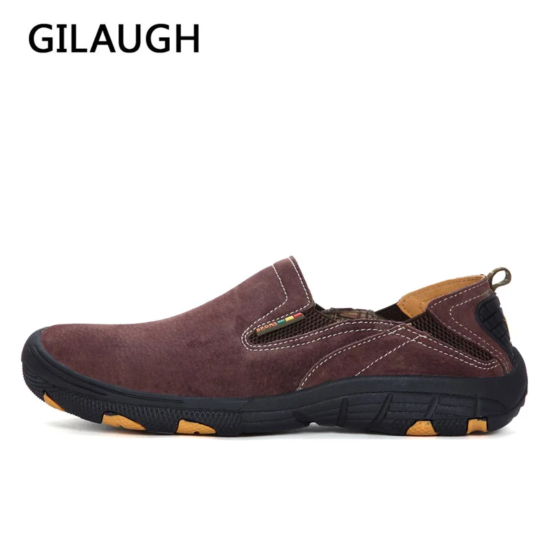 GILAUGH جديد 2018 أزياء رياضية نمط جلد أصلي للرجال حذاء كاجوال Guality السامية تنفس الانزلاق على المتسكعون حذاء رجالي GILAUGH جديد 2018 أزياء رياضية نمط جلد أصلي للرجال حذاء كاجوال Guality السامية تنفس الانزلاق على المتسكعون حذاء رجالي