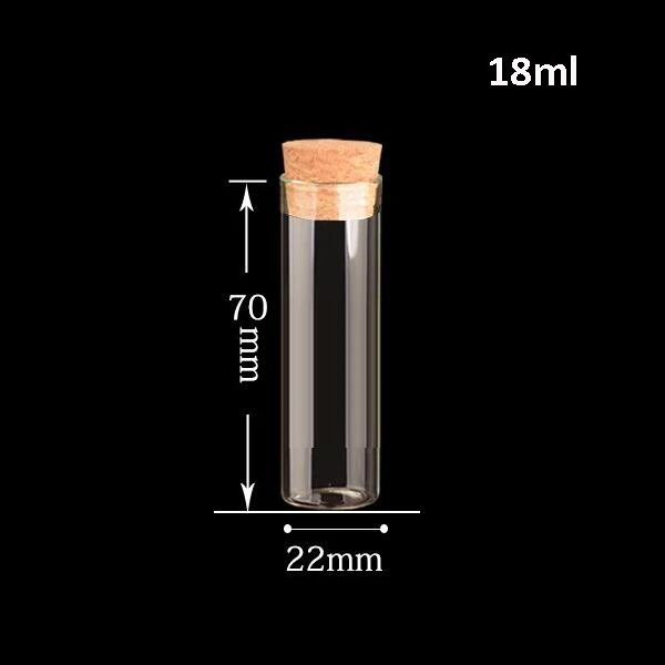 50pcs 22*70mmtiny Clear Big Glass Bottle Vials Empty Sample Test Jars