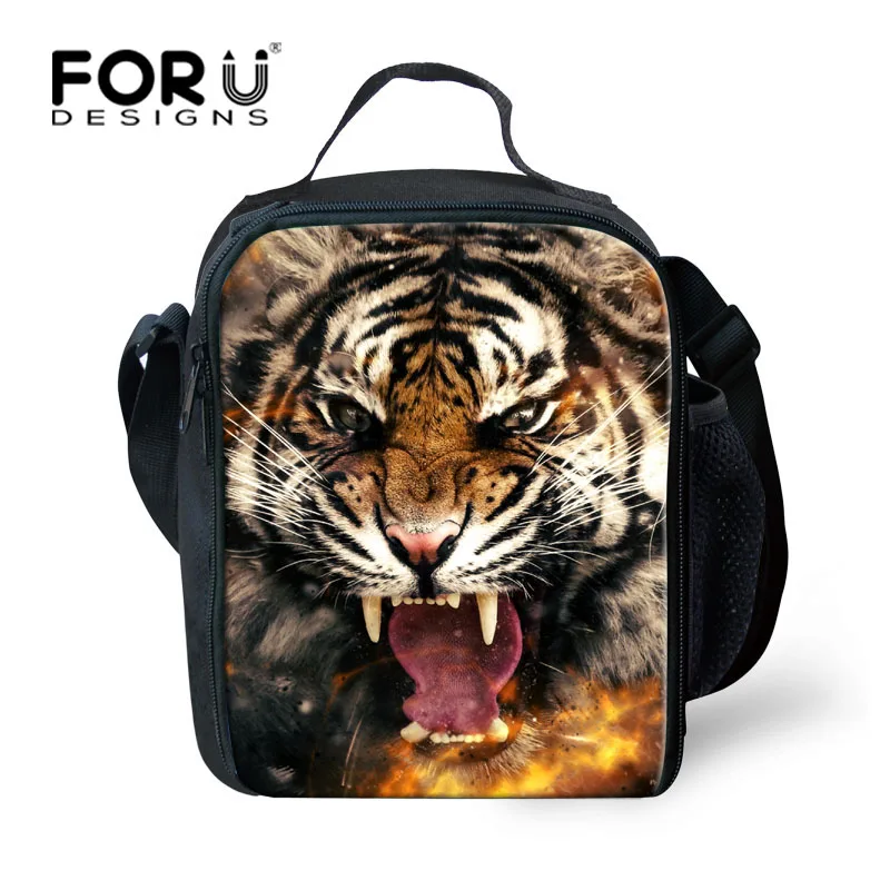 Forudesigns модная тигра голова льва lunchbag Пикник Еда сумка для детей утепленная Утепленная одежда Обед сумка Ланчбокс Портативный