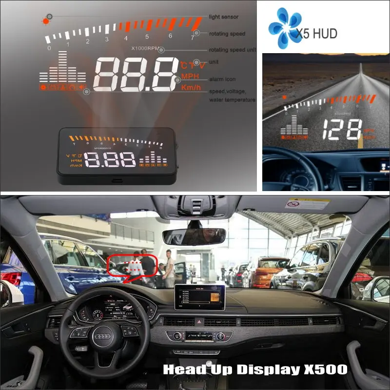 ФОТО Car Information Projector Screen For Audi A4 / S4 / RS4 - Display safety driving information on windshield HUD Head Up Display