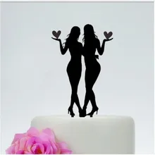 Изготовленный На Заказ Свадебный торт Топпер, гомосексуальные любовь торт Топпер, Mrs& Mrs День рождения/Свадебная вечеринка украшения поставки с сердечком