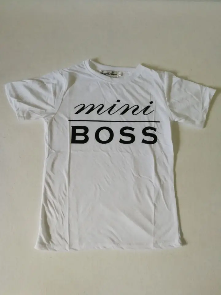 Family Look Short sleeved T-shirt Father Son Mother and Daughter Clothes 01 King Queen Prince Princess Family Matching Outfits - Цвет: Mini Boss