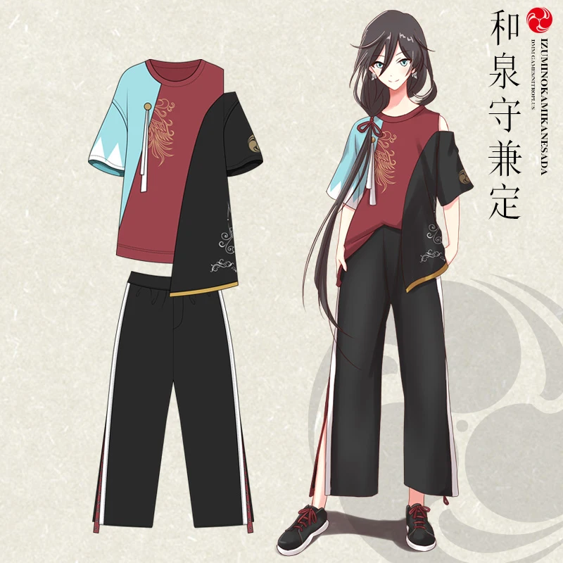 Японский аниме Touken Ranbu Online Izuminokamikanesada косплей футболка с короткими рукавами