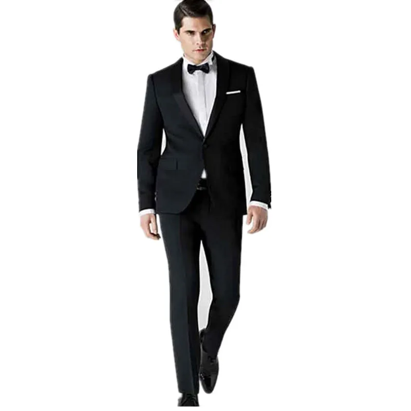 Пользовательские мужские деловые костюмы мода досуг мужской костюм из двух частей чистого цвета тонкий мужские формальные костюмы (