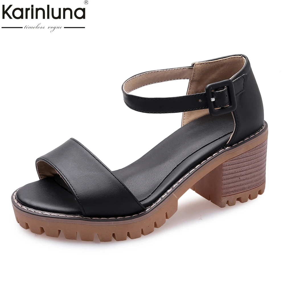 

Fashion leisure big size 43 Summer Sandals Women Shoes Woman Chunky Heels Platform Buckle Strap Casual Sandals Woman Shoes 2019