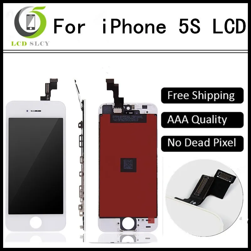 

Grade AAA+++ 10PCS/LOT For iPhone 5S LCD Display With Touch Screen Digitizer Assembly Replacement No Dead Pixel Free Shipping