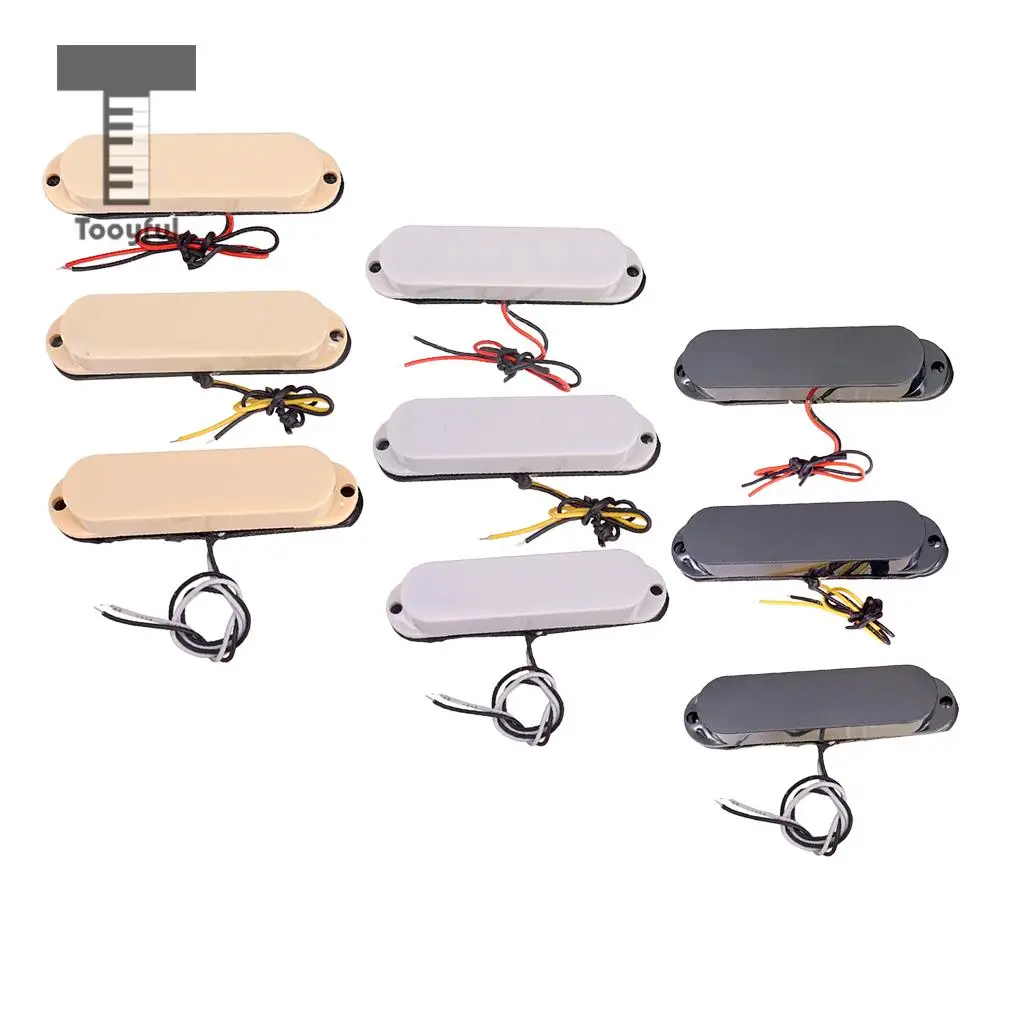 Tooyful 3 Pieces Closed Guitar No Holes Cover Single Coil Pickup for Strat Electric Guitar Parts
