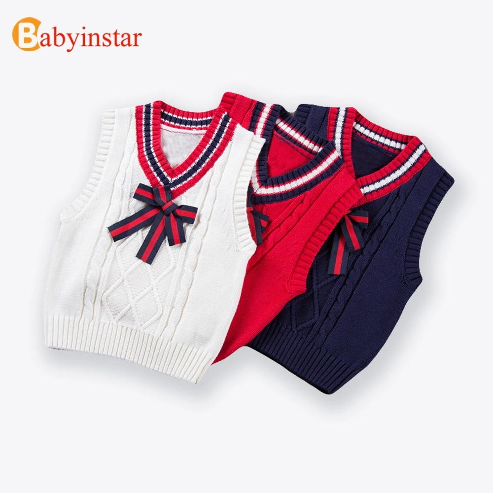 Babyinstar Toddler Girl Knit Vest 2018 Girl Knitted Sweater Clothes