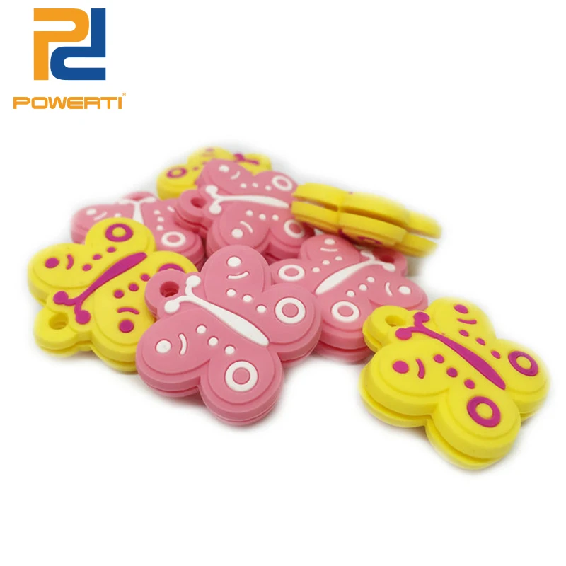 

POWERTI 50pcs/lot Butterfly Cartoon Funny Tennis Vibration Dampeners Silicone Animal Shock Dampeners
