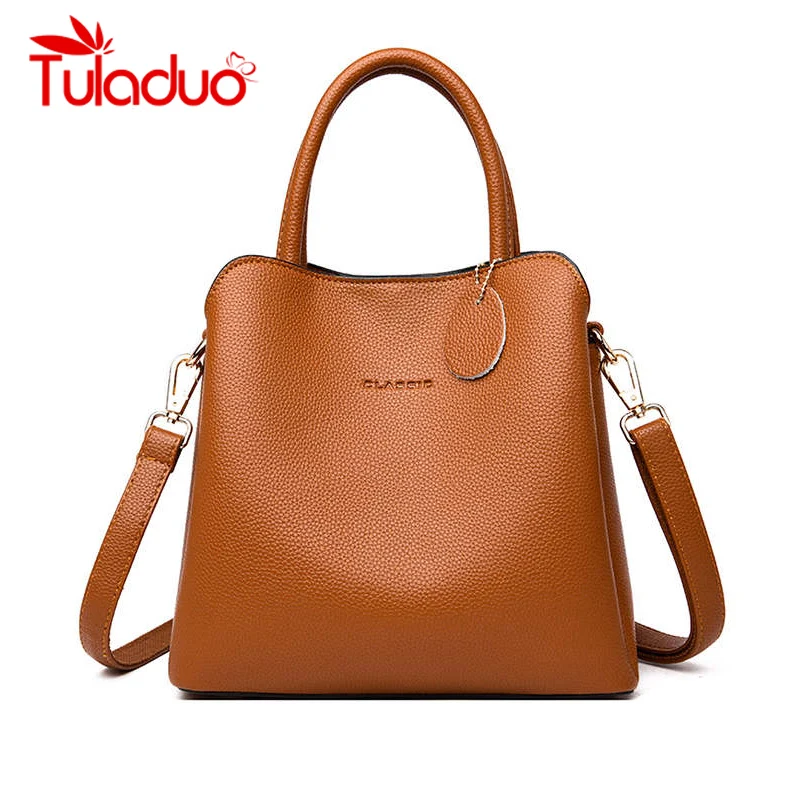 

Brown Trunk Women's Handbags Vintage Women Bag Large Capacity Leather Shoulder Bags For Women Bolsas Feminina Tote Crossbody Bag