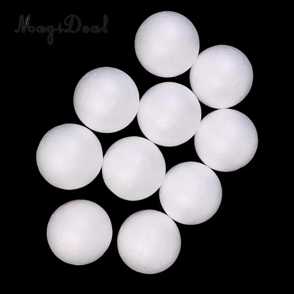  MagiDeal 10pcs Modelling Craft Polystyrene Foam Balls Christmas Decoration Hanging Pendant DIY Home Party Holiday 5cm White