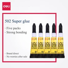 5 шт./партия Deli 53575 супер клей 502 гель тип stong быстро сохнущий клей 2 мл/бутылка x5 металлический пластиковый керамический клей для дерева